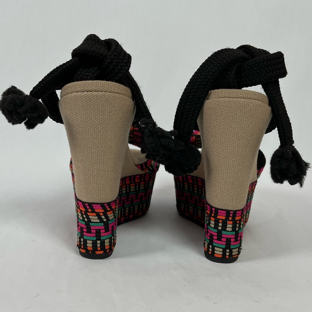 Schutz Deluna Ankle Tie Espadrille Wedge Sandals - Picture 8 of 9